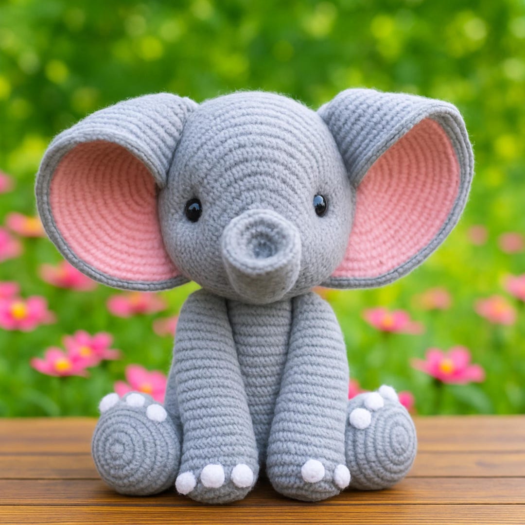 No Sew Elephant Crochet Pattern, Easy Elephant Amigurumi Pattern ...