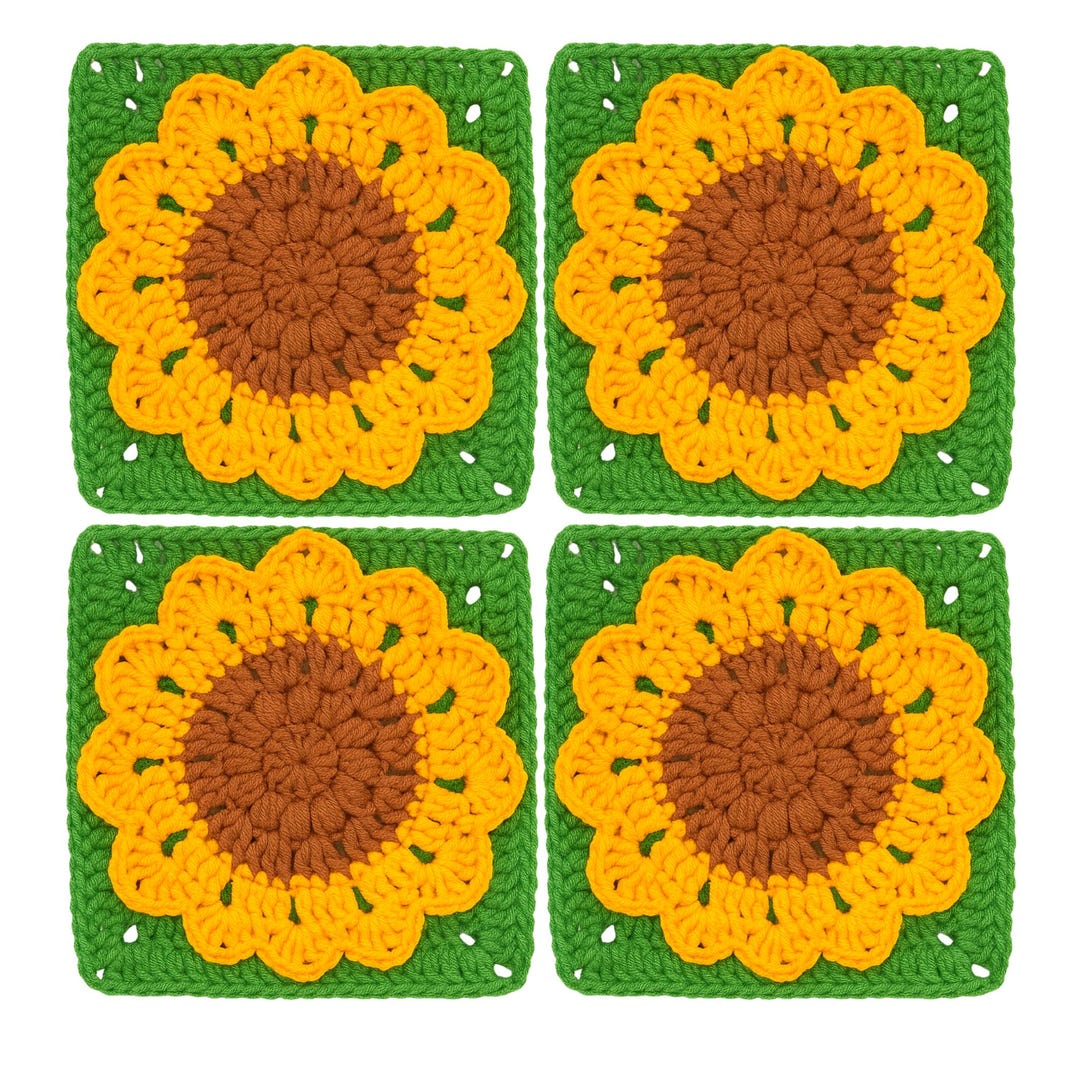Crochet Sunflower Granny Square Pattern: Boho Sunburst Tutorial (PDF ...