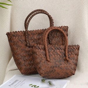 Crochet Tote Bag Women, Woven Large Capacity Shoulder Bags, Crochet Bag Knitting Handbags Female Shopping Tote Bags, crochet purse woman bag