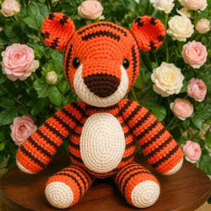 No-Sew Tiger Amigurumi Crochet Pattern, Zoo Animal Toy, Video Tutorial Tiger Crochet Tutorial PDF Pattern, Crochet Toy English pdf