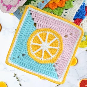 Lemon Granny Square Crochet Pattern | Citrus Slice PDF | Instant Download