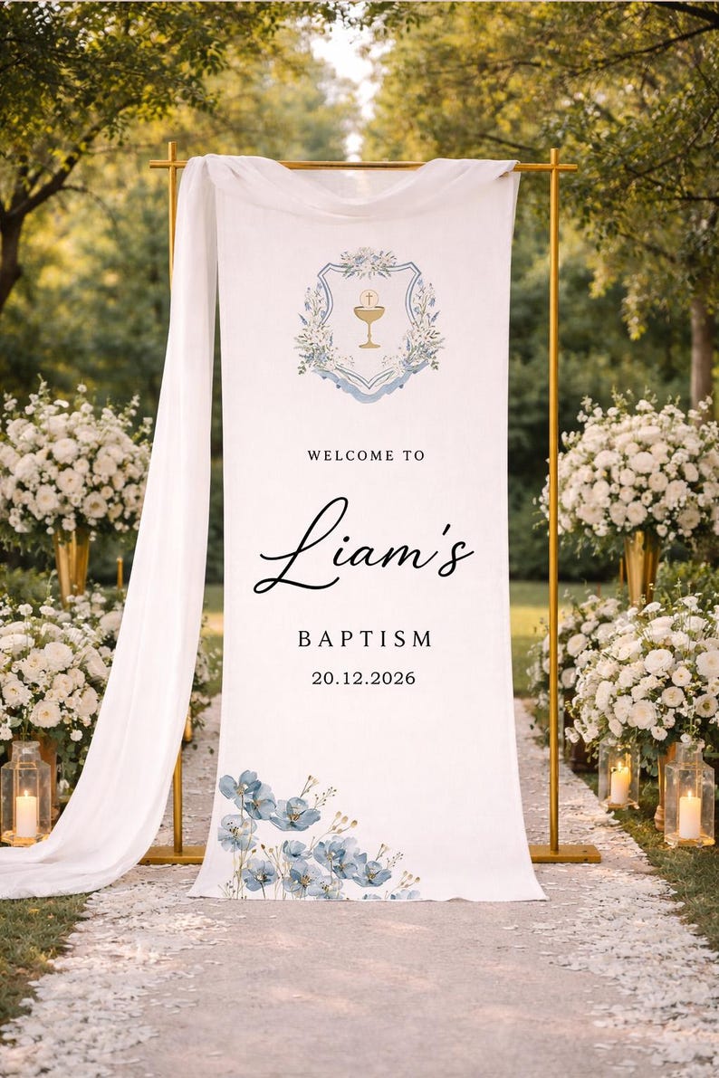 Editable Baptism Welcome Sign Template, First Holy Communion Sign ...
