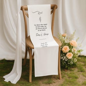 Reserved Wedding Memorial Chair Sign, Custom Memorial Wedding Sign, Wedding Chair Banner In Memory Of Loved Ones, Personalized Fabric banner