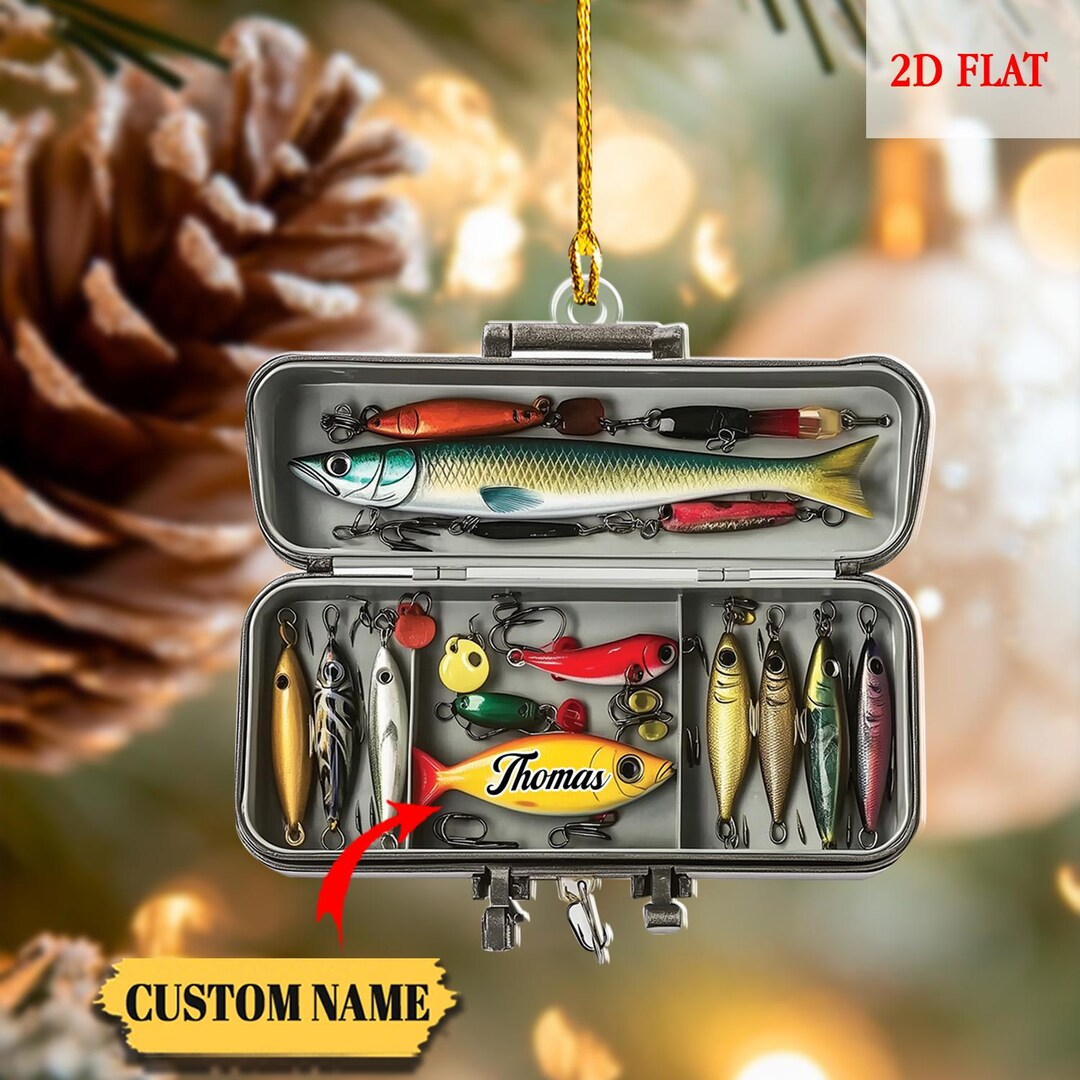 Personalized Fishing Tackle Box 2D Flat Ornament, Fisherman Ornament ...