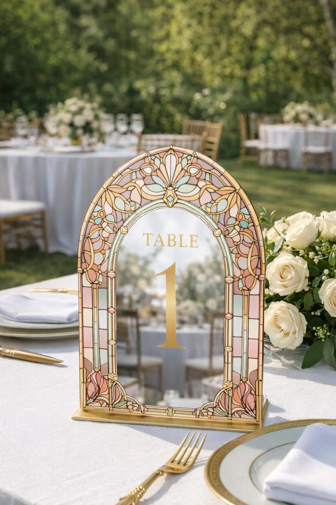 Elegant Wedding Table Number Arch Sign, Vintage Acrylic Table Numbers ...