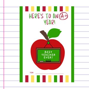 Back to School Teacher Gift - Teacher Gift Card Holder - First Day of School - Printable Gift Card Holder - Printable Gift Card Holder