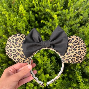 Cheetah Print Mouse Ears Headband: Safari Theme Park Costume