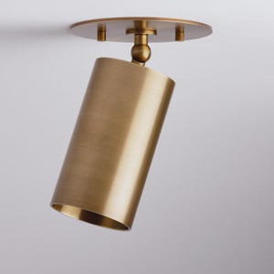 Mid-Century Modern Brass Cylinder Ceiling Light – Elegant Semi-Flush Mount Lighting, Pendant light Fixture !