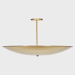 Mid Century Sputnik Chandelier: Solid Brass 6-Light Flush Mount