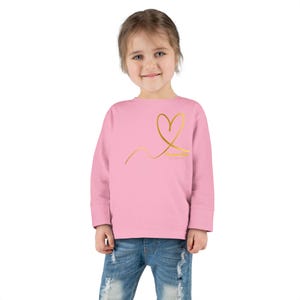 Golden Heart Toddler Long Sleeve Tee - Cute Kids Shirt, Toddler Clothes, Birthday Gift, Comfy Outfit, Everyday Wear