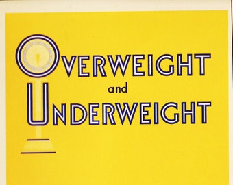 1930 Vintage Health Book, Overweight and Underweight and Health Pamphlets PDF