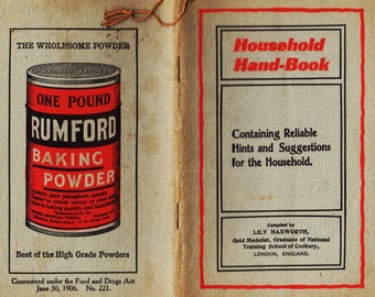 1906 Household Hand-Book London, Rumford Baking Powder Booklet PDF