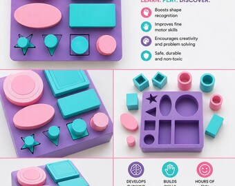 Juguete personalizado para niños pequeños, juguete de aprendizaje Montessori, regalo para bebés, rompecabezas impreso en 3D, juguete clasificador de formas, juguetes divertidos