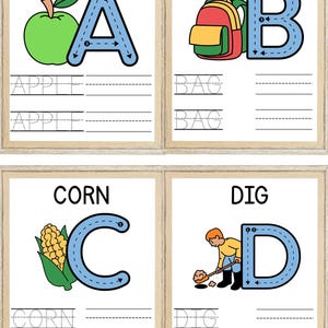 Alphabet Tracing worksheets A-Z - Printable Handwriting practice for kids Preschool Learning and  coloring Activites   Limited time 70 % off