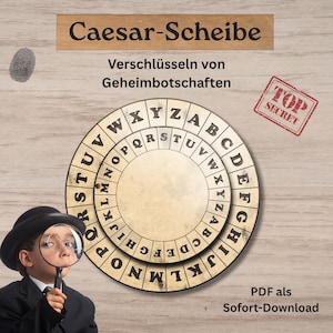 Caesar cipher craft kit | Secret code | Learn encryption | Printable PDF | Lessons, Escape Room, Detective-themed children's birthday party
