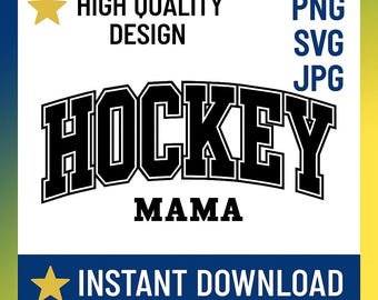 Hockey Mama sVG PNG JPG PDF | Skjortadesign | Sportmamma-tröjagrafik