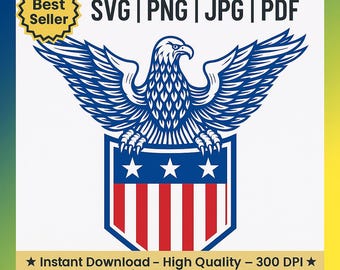 Escudo del Águila Americana SVG / Emblema Patriótico (Descarga Digital)