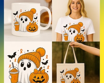 Halloween Ghost Clipart | Pumpkin Design SVG, PNG (Digital Download