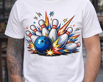 Bowling Strike Shirt Design SVG PNG | Bowling Ball Pins Grafik | T-Shirt Druck |