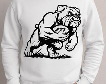 Fierce Bulldog Football Clipart | Mascot, Team Design (svg, png, jpg, pdf)
