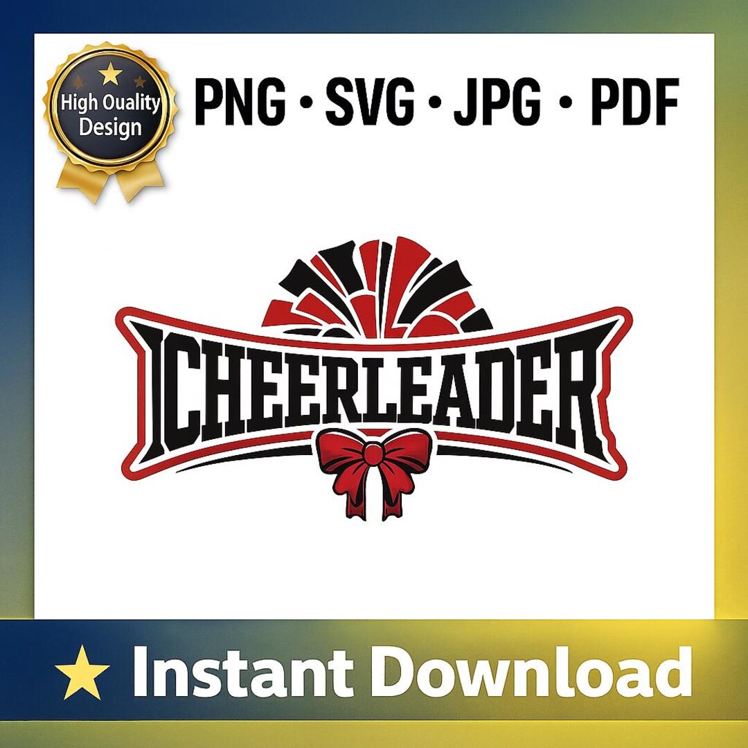 Cheer Ribbon Vector Image Cheerleader SVG PNG | Cheer Bow Clipart | Cheer Mom Shirt Design | Pom ...