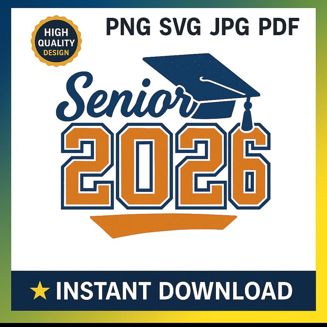 Senior 2026 SVG PNG Graduation Shirt Design, Class of 2026 Varsity ...