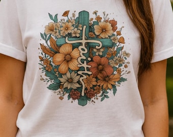 Floral Faith Cross SVG: Christian Clipart (Digital Download)