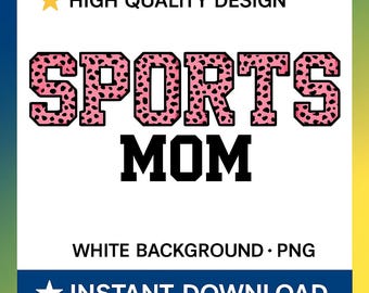 Sports Mom Leopard Print PNG, Pink Cheetah Mom Design, Cheer Shirt