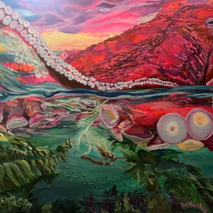 Giant Kraken Octopus Sea Monster Wall Art Print on Premium Archival Fine Art Paper