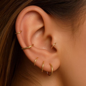 20G/18G/16G Titanium Hinge Hoop • Hinged Segment Nose Ring • Septum Clicker Ring • Cartilage Hoop • Nose Ring • Helix Earring Hoop