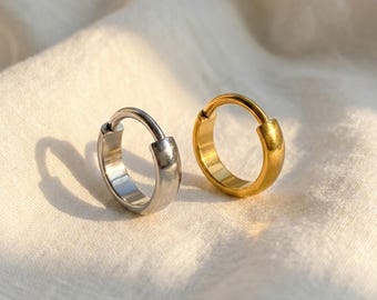 16G titanium dikke conch clicker, brede dikke bandring, scharnierende segmentring voor septum helix kwab, hypoallergene gedurfde piercing