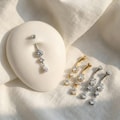 Titanium 14G Teardrop CZ Belly Button Ring • Dangle Navel Piercing Jewelry – Sparkling Statement Body Jewelry