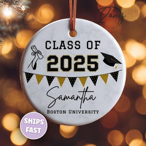 Personalized Graduation Ornament, Class of 2025 Keepsake, Custom Gift For Graduate, High School College Graduation, Gift For Student