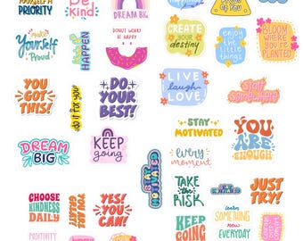 Inspirational Sticker Png, Sticker Design, Cute Printable Stickers Png, Cricut Stickers, Packaging Sticker Png, Print and Cut Sticker