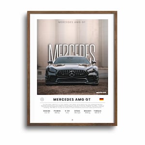 Mercedes Guss Gt Car Poster: Supersportwagen Wandkunst (Digitaler Download JPG A1 Größe)