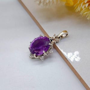 Amethyst Pendant – Natural Purple Gemstone Necklace, 925 Sterling Silver  Jewelry