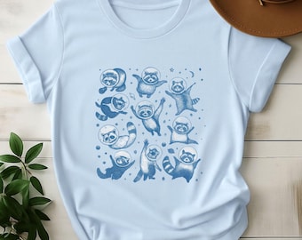 Astronaut Raccoon Unisex T-Shirt, Raccoon Lover Gift, Funny Animal Tee, Meme Shirt, Cute Animal Tee, Funny Gifts