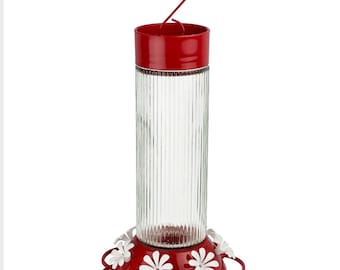 Ribbed Rose Gravity Hummingbird Feeder