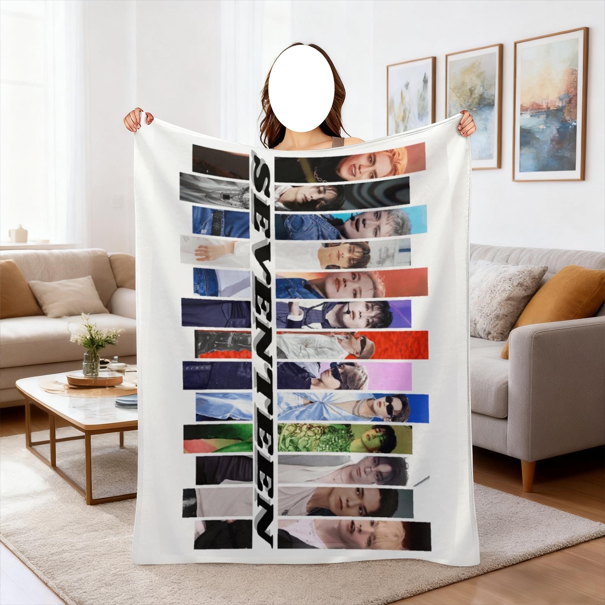 アイドル [25 SEVENTEEN's ]BIG PHOTO BLANKET Seventeen Kpop Blanket