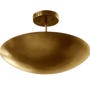 Handgefertigte Deckenlampe aus Messing - Moderne Scheibenlampe