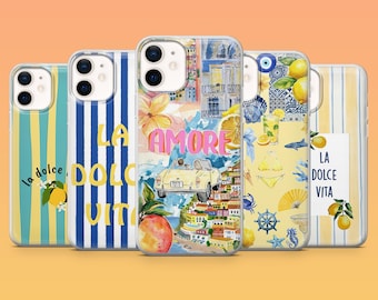 Italy Phone Case Amalfi La Dolce Vita Cover Cover for iPhone 18Pro, 17, 16, 15, 14, 13, Samsung S26, S25 S24 S23 S22 A16 A26 A56 Pixel 11 10