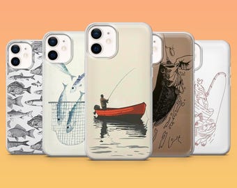 Fishing Phone Case Rod Reel Cover for iPhone 17Pro, 16, 15, 14, 13, 12, Samsung S25, S24, S23Fe, S22, A16, A26, A56, Pixel 10, 9Pro