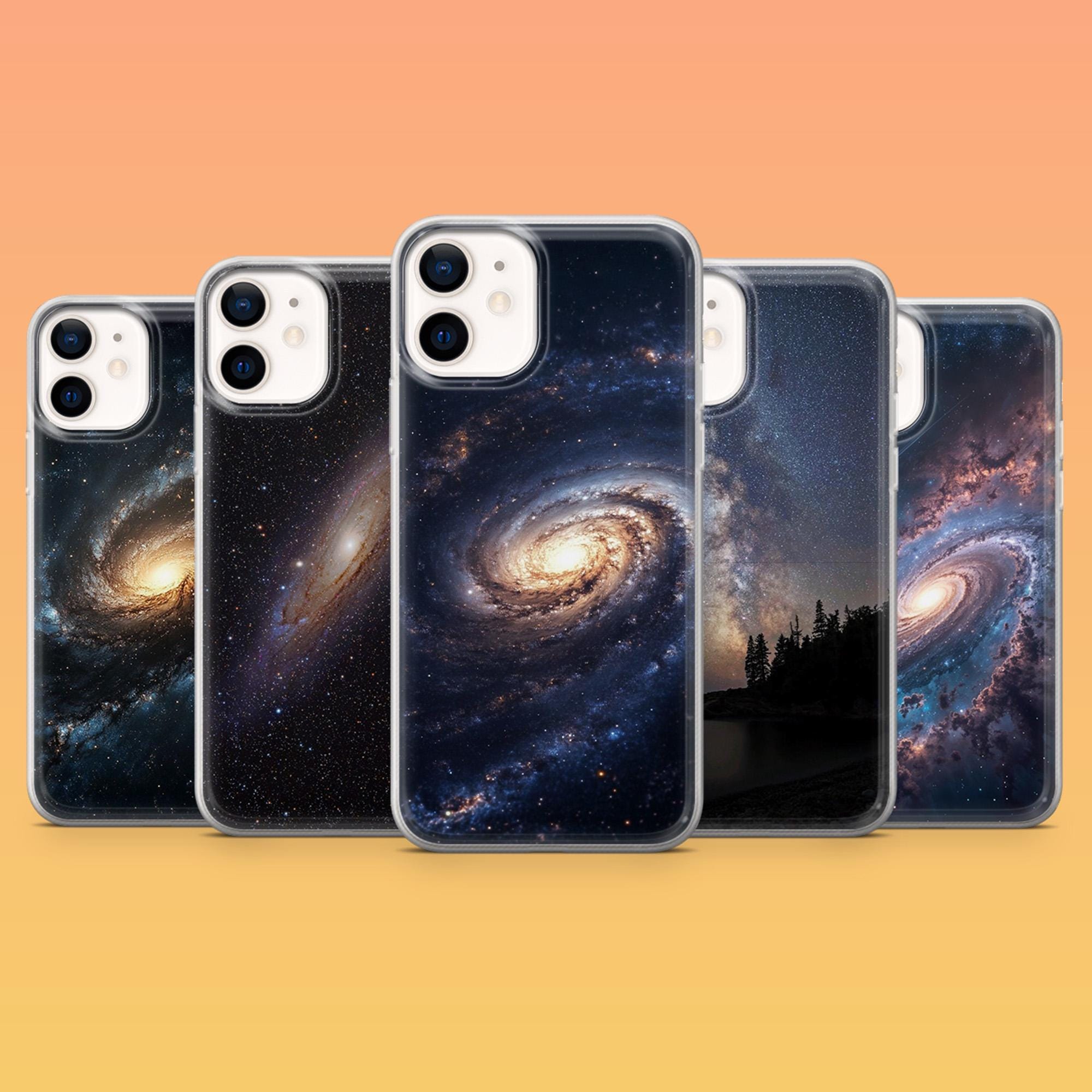 Custodia Per IPhone 14 A Portafoglio – Fantasia Galassia Blu Nebulosa Spaziale, Policarbonato E TPU