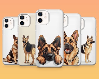 German Shepherd Phone Case Alsatian Puppy for iPhone 17Pro, 16, 15, 14, 13, 12, Samsung S25, S24, S23Fe, S22, A16, A26, A56, Pixel 10, 9Pro
