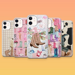 Cowboystöveltelefonskal med sydstatsmotiv och cowgirl-motiv för iPhone 18Pro, 17, 16, 15, 14, 13, Samsung S26 S25 S24 S23 S22 A16 A26 A56 Pixel 11 10