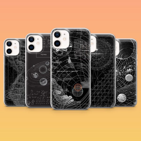 Funda para teléfono con diseño de física, planeta y astrofísica para iPhone 18 Pro, 17, 16, 15, 14, 13, Samsung S26, S25, S24, S23, S22, A16, A26, A56, Pixel 11 y 10.
