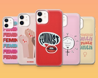 Feminist Phone Case Girl Power Feminism for iPhone 17Pro, 16, 15, 14, 13, 12, Samsung S25, S24, S23Fe, S22, A16, A26, A56, Pixel 10, 9Pro