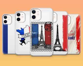 Coque de téléphone France Drapeau de Paris pour iPhone 18 Pro, 17, 16, 15, 14, 13, Samsung S26, S25, S24, S23, S22, A16, A26, A56, Pixel 11 et 10