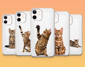 Bengal Cat Phone Case Kitty Fluffy for iPhone 17Pro, 16, 15, 14, 13, 12 Samsung S25, S24, S23Fe, S22, A16, A26, A56, Pixel 10, 9Pro