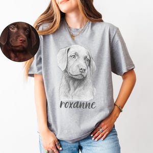 Custom Pet T-shirt with Pet photo and name, Personalized Pet Portrait Shirt, Custom Dog Cat Graphic Tee, Pet Lover Gift, Dog Lover shirt